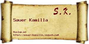 Sauer Kamilla névjegykártya